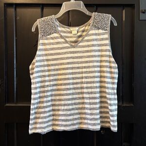 Gray striped tank